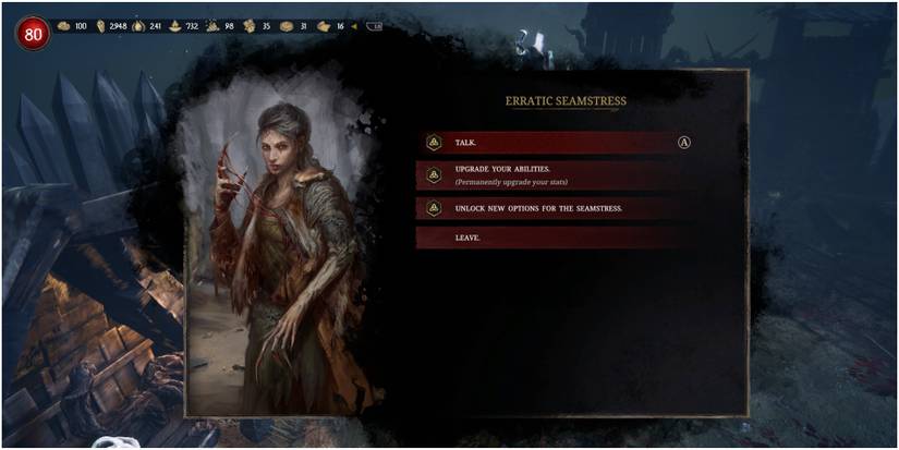 Tainted Grail Conquest Chatting With The Erratic Seamstress In The Village