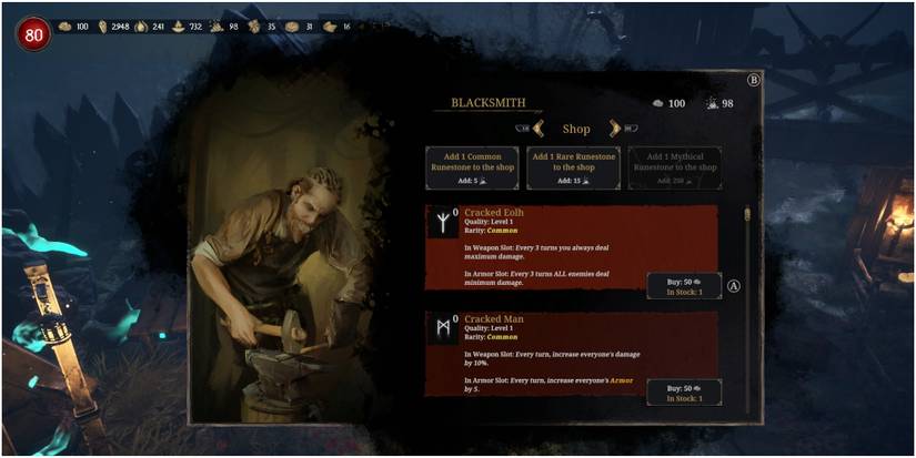 Tainted Grail Conquest Checking Out The Runes That The Blacksmith Has To Offer