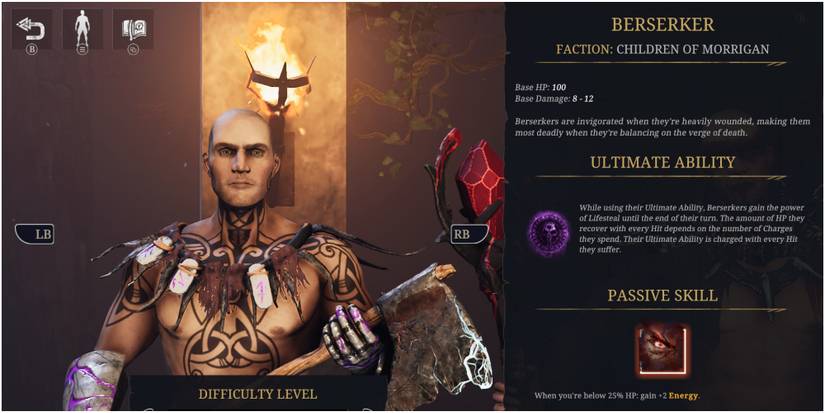 Tainted Grail Conquest Choosing The Berserker From The Selection Screen