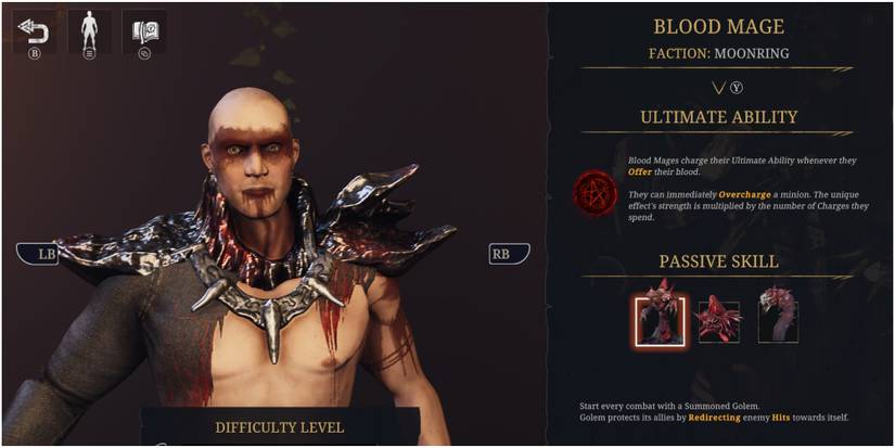 Tainted Grail Conquest Choosing The Blood Mage From The Selection Screen