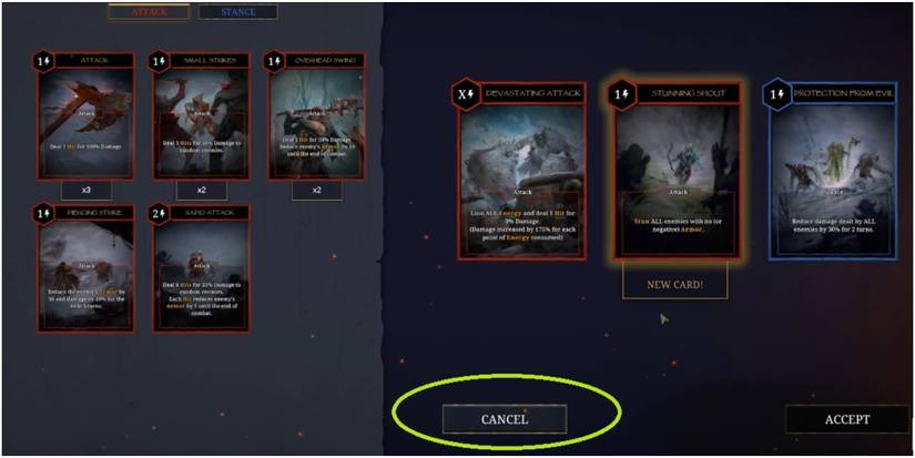 Tainted Grail Conquest Choosing To Cancel Gathering A Card During A Level Up