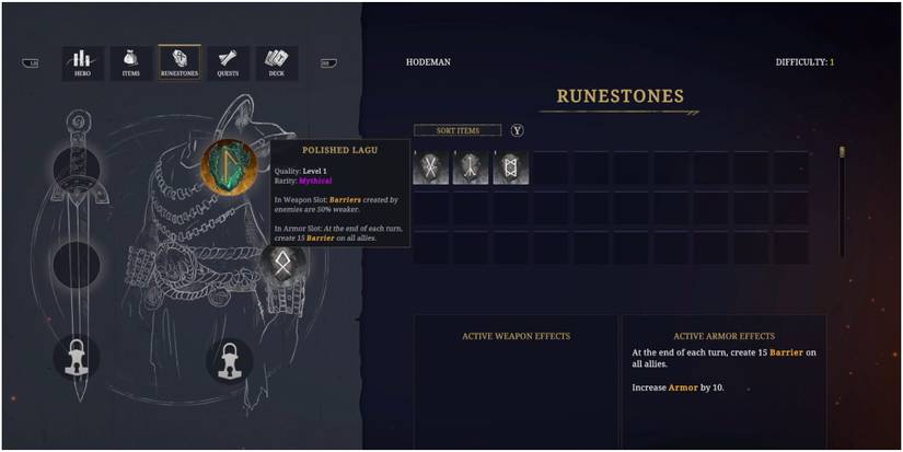 Tainted Grail Conquest Equipping The Polished Lagu Runestone Into Armor