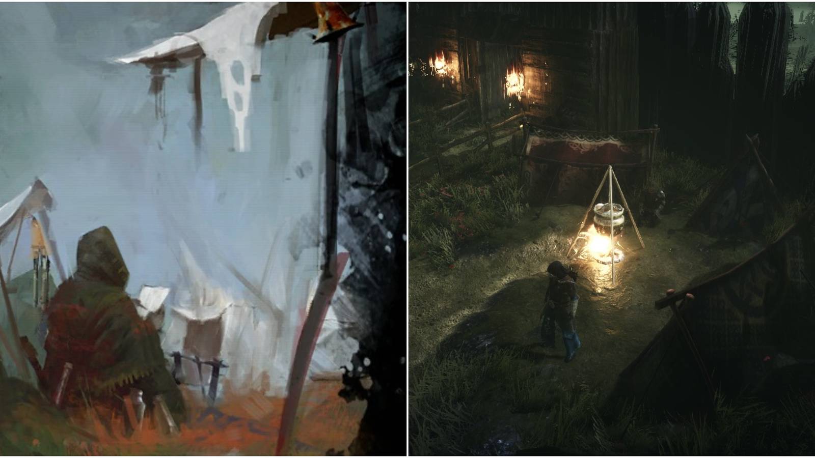 Tainted Grail Conquest Lost Soul Guide Collage Campfire And Portrait