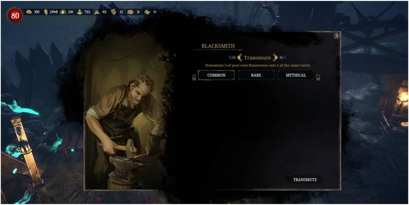 Tainted Grail Conquest Opening The Transmute Tab At The Blacksmith