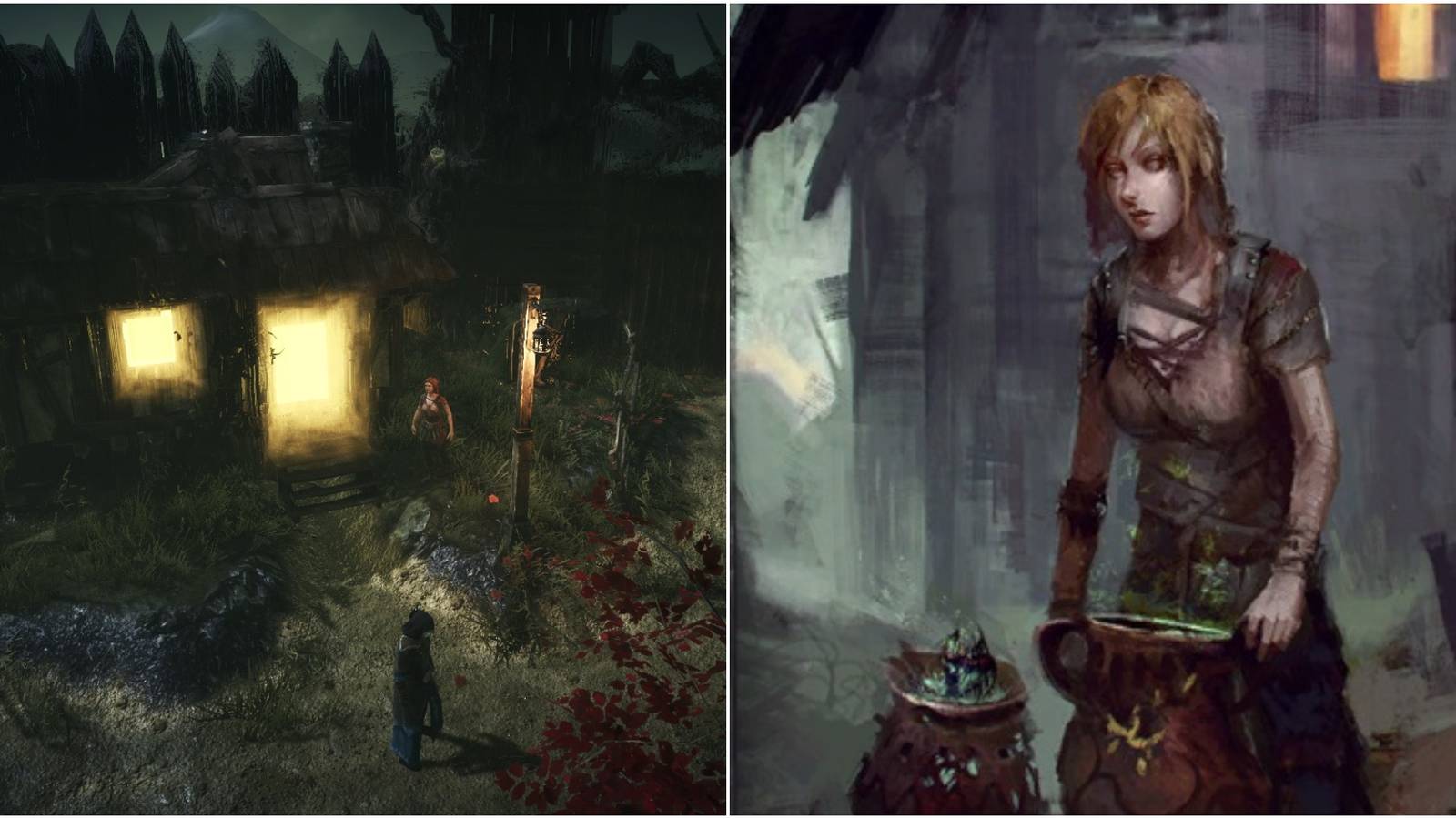 Tainted Grail Conquest Scientist Guide Collage Outside Home And Portrait