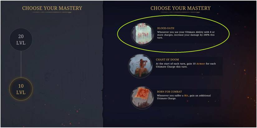 Tainted Grail Conquest Selecting The Blood Oath Berserker Mastery