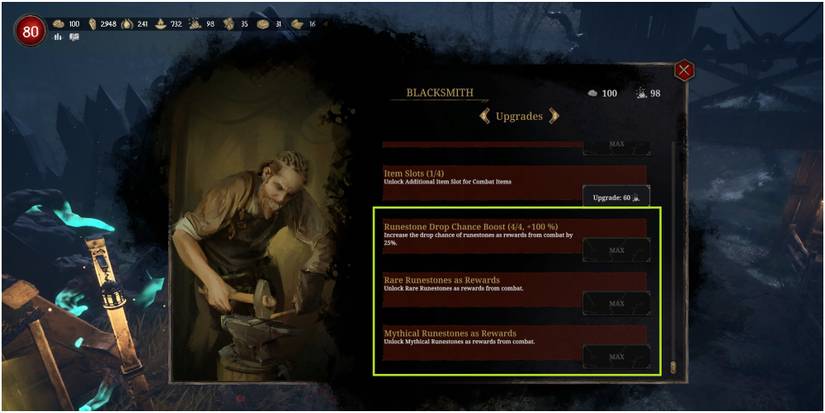 Tainted Grail Conquest The Last Three Upgrades At The Blacksmith