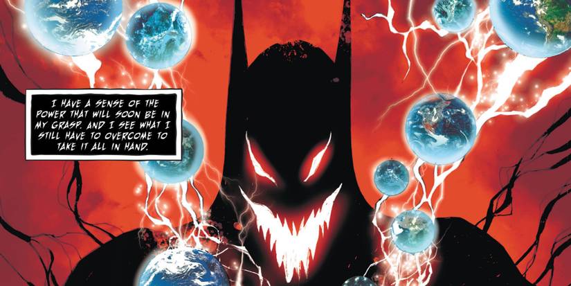 The Darkest Knight from DC Comics, surrounded by planets