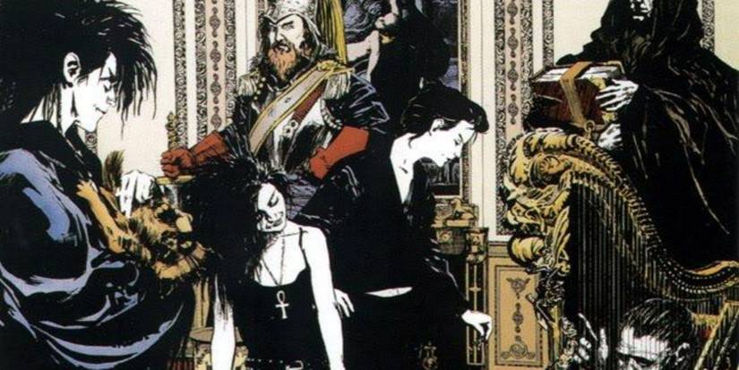 The Endless from DC Comics gathered in an ornate room