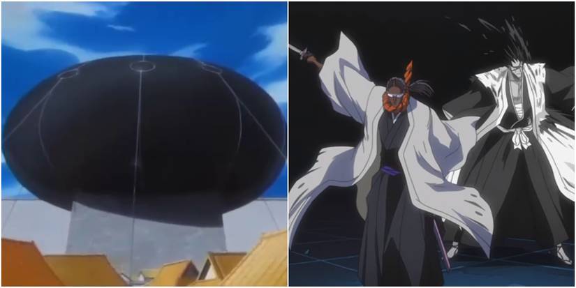 Tosen Using His Bankai Against Kenpachi In Bleach