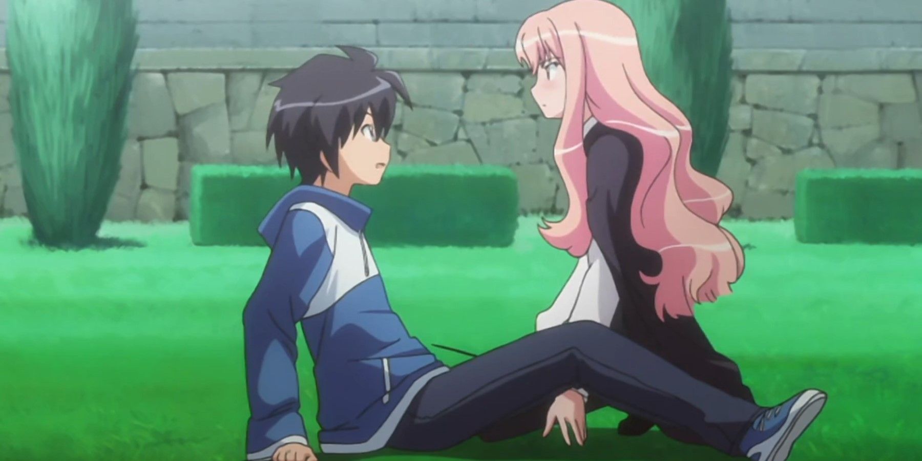 The Familiar of Zero Louise and Saito about to seal a pact