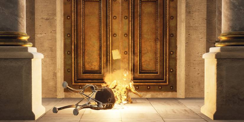 The Forgotten City golden statue outside on Palace