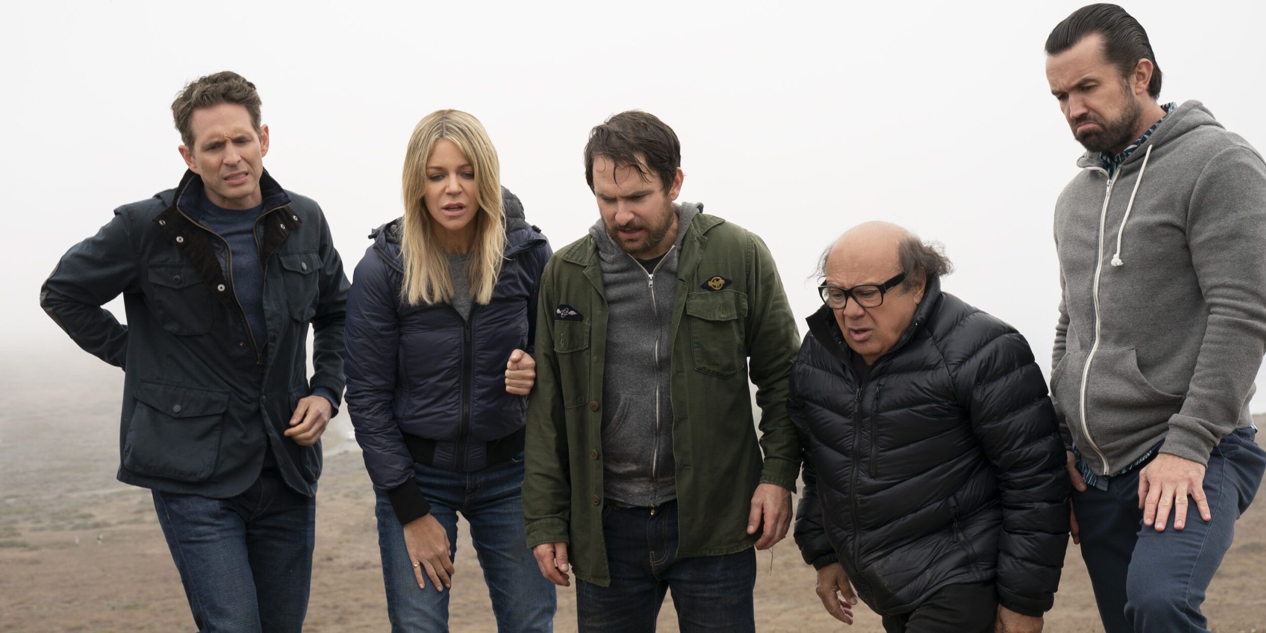 The Gang standing on a mountain in It's Always Sunny
