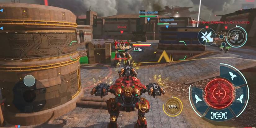 Titan Weapons in War Robots - Cinder - Player strikes down opponent at mid-range