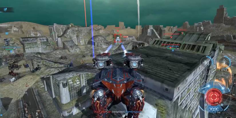 Titan Weapons in War Robots - Tsar - Player launches missiles at opponent