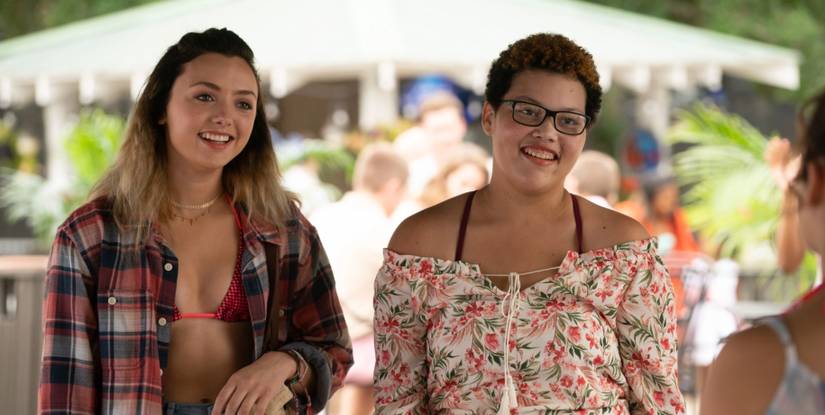 Tory and Aisha meet Sam at the club in Cobra Kai Season 2