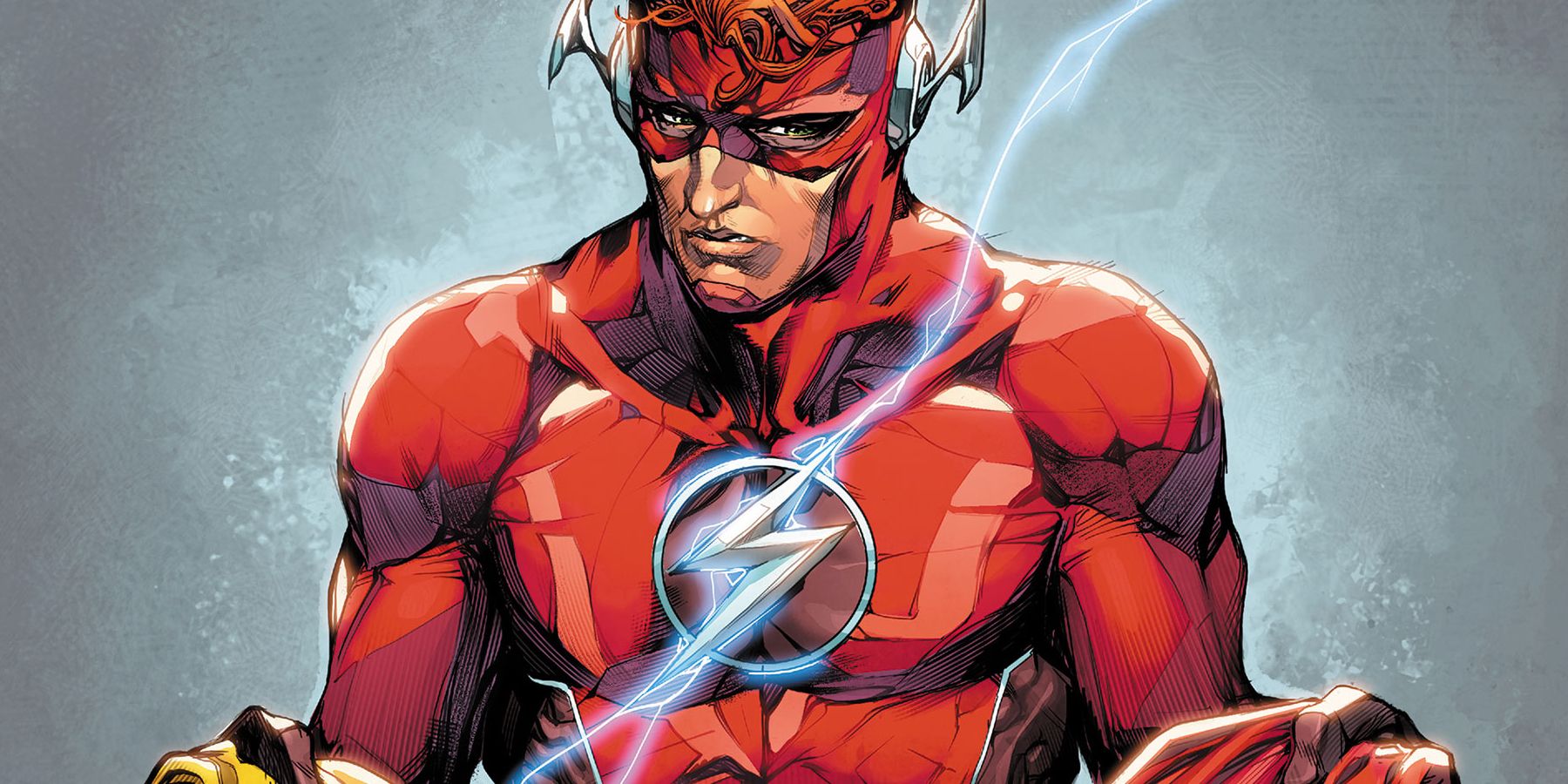 Wally West Flash holding his old costume