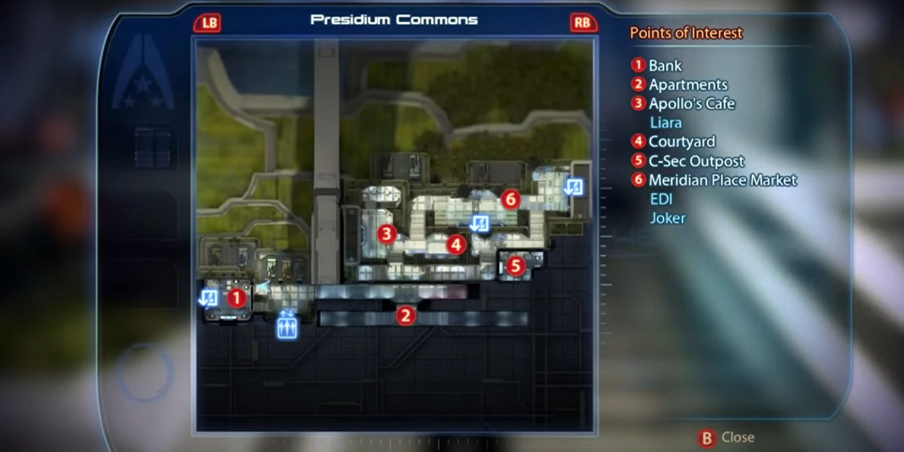 Mass Effect 3 Presidium Commons map