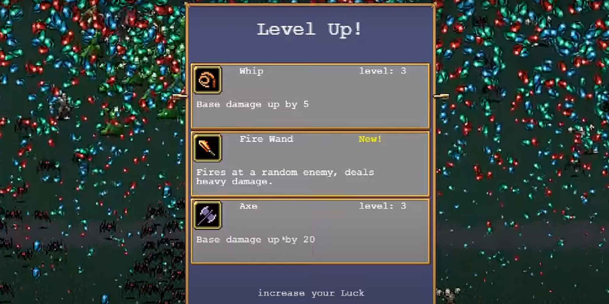 Leveling-up the Whip in Vampire Survivors
