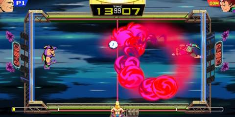 Playing a match in Windjammers 2