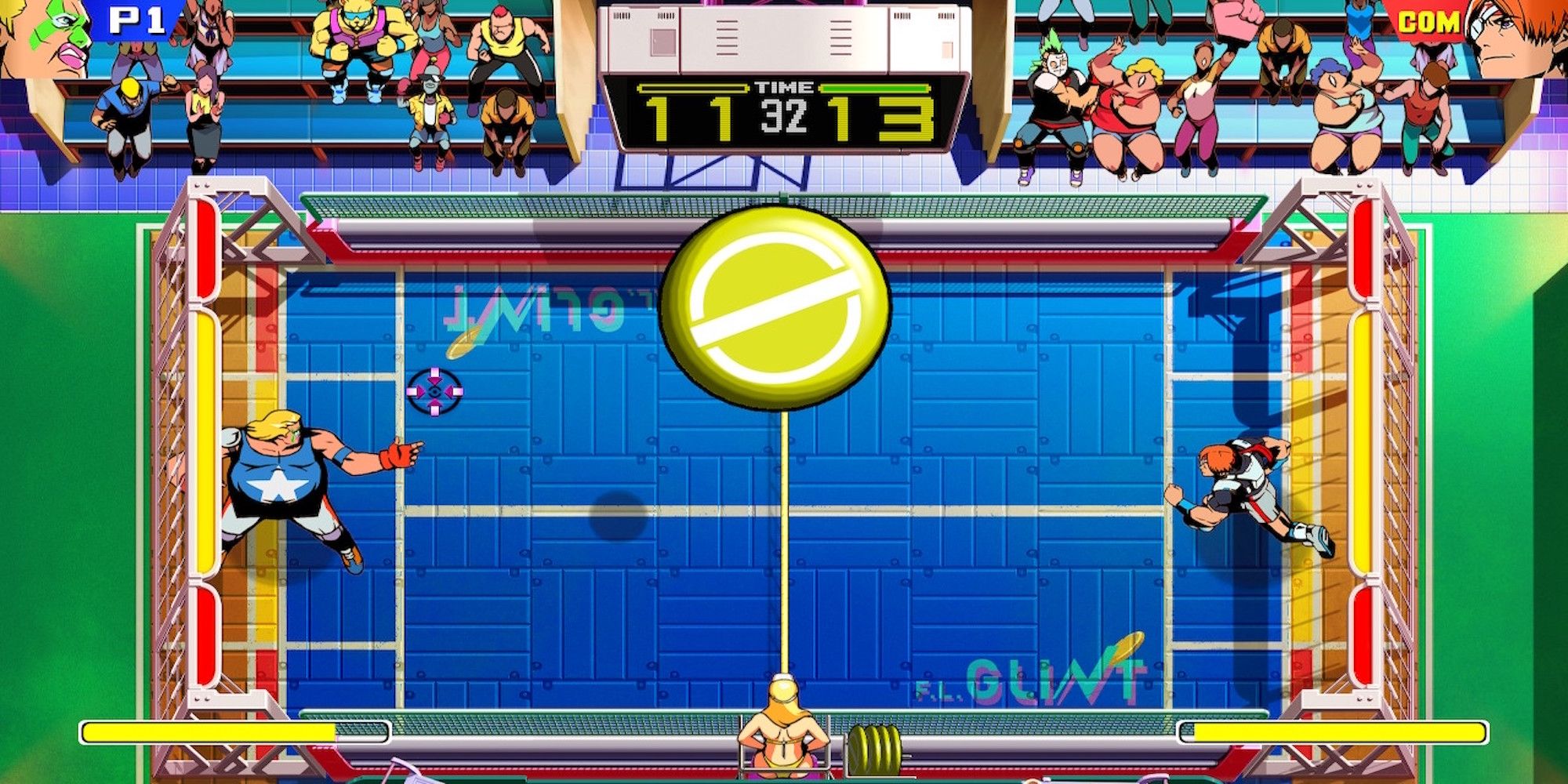 Playing a match in Windjammers 2