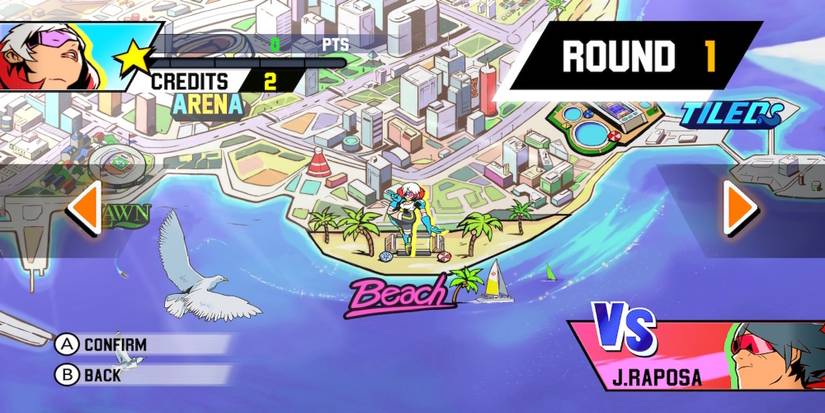 The arcade map from Windjammers 2