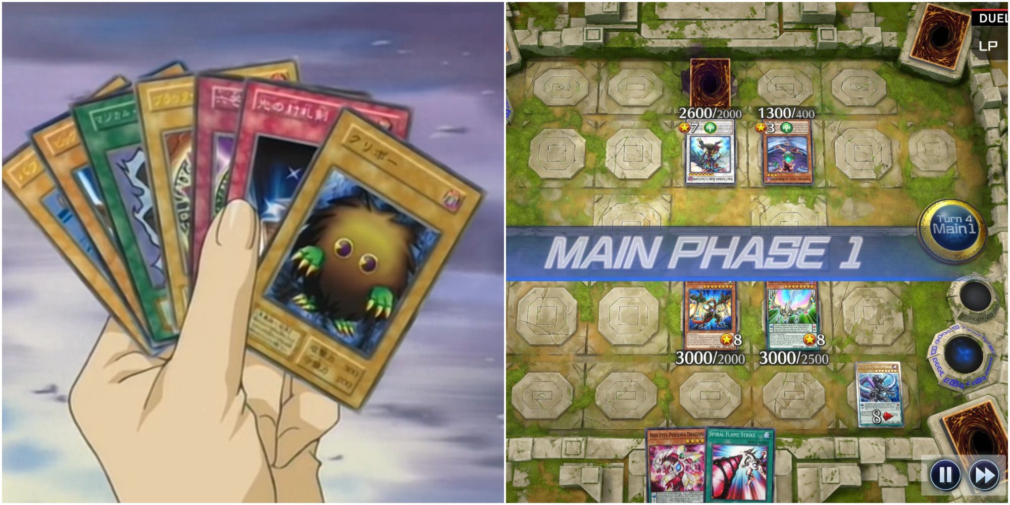 YGO Master Duel Anime Hand and Game Board During Match