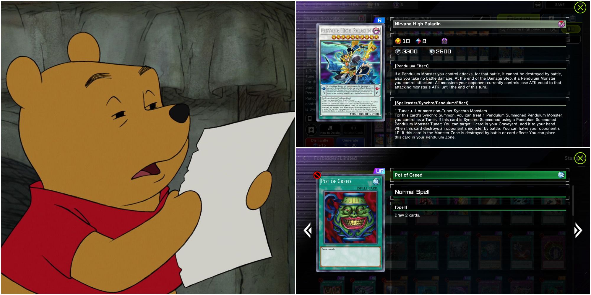 YGO Master Duel Pooh Reading and Card Text