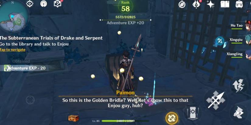 Zhongli opening a chest in Genshin Impact