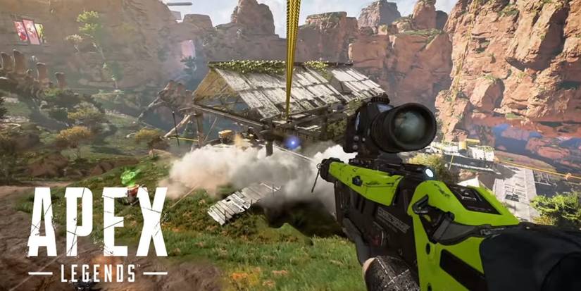 Player ziplines into a fight on Kings Canyon as Bangalore's smoke erupts