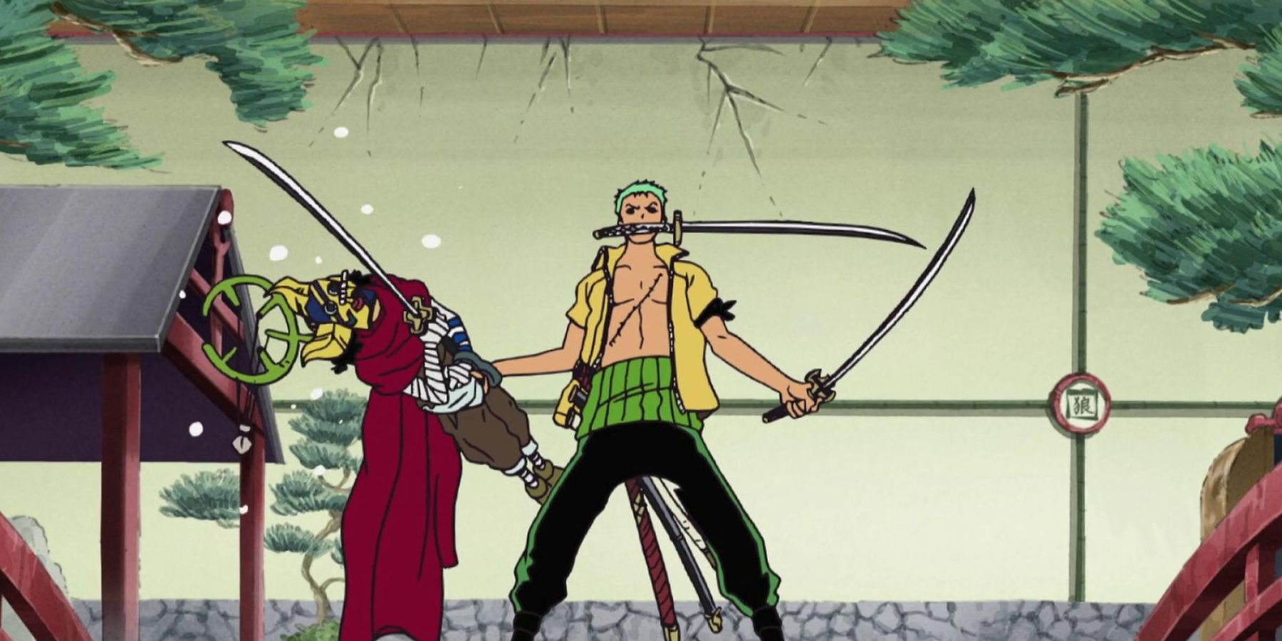 One Piece Zoro using Usopp as a sword