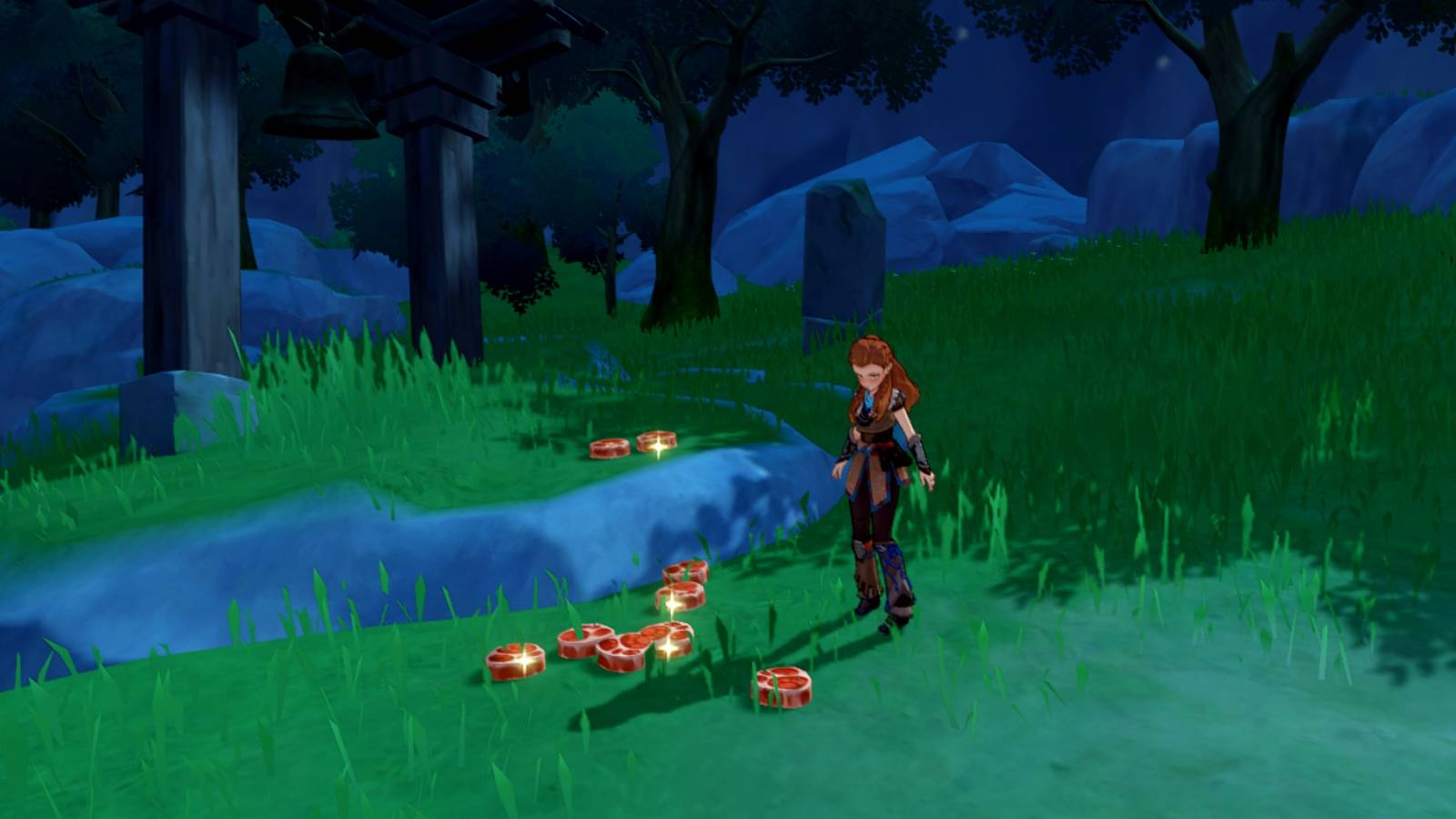aloy-with-raw-meats-on-the-ground-in-Genshin-Impact-1