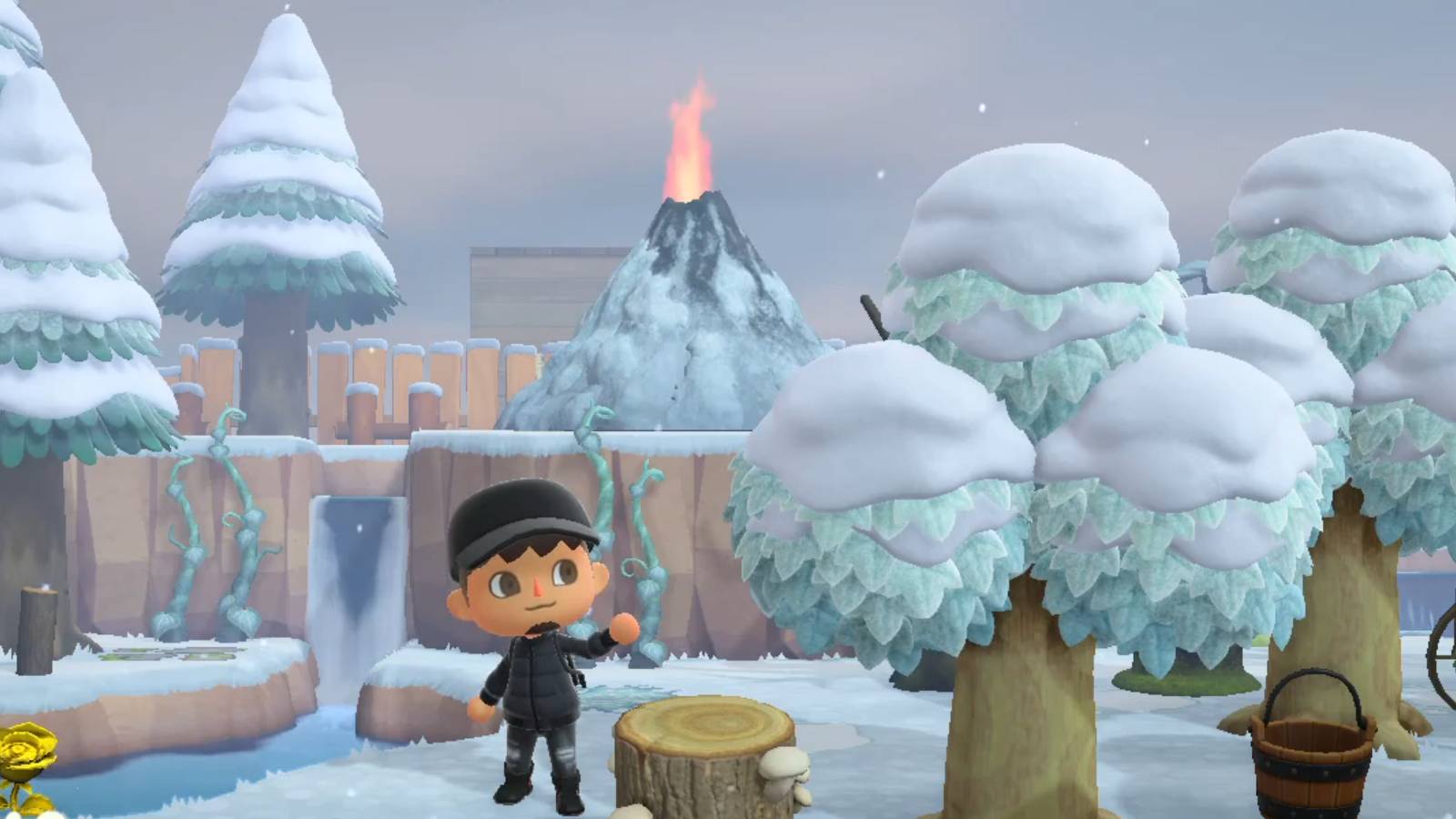animal crossing new horizons player volcano