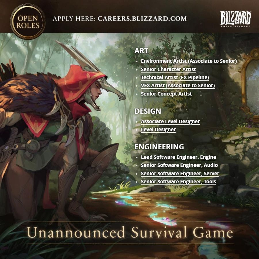 blizzard entertainment new project survival game application