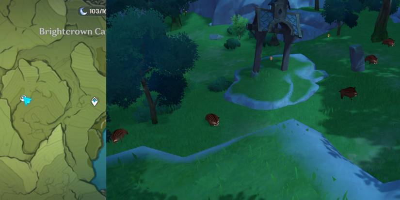 Genshin Impact boars in brightcrown canyon