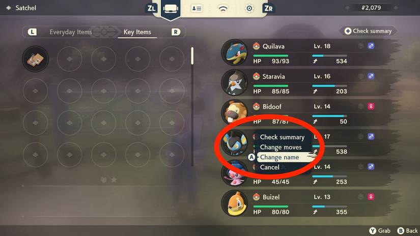 change name luxio pokemon legends arceus