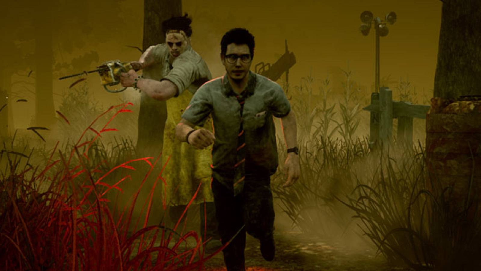 dead by daylight leatherface chasing dwight feature