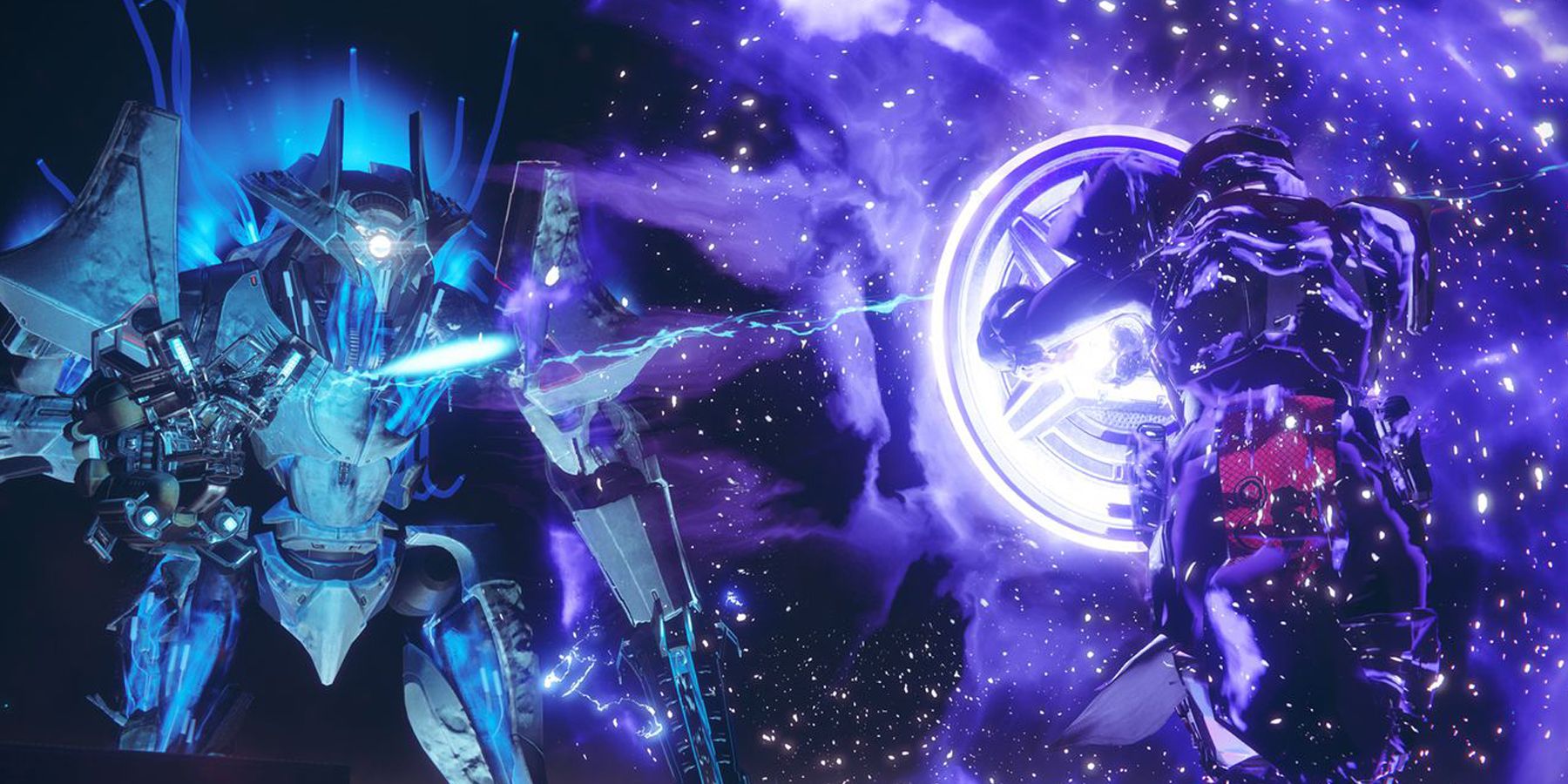 A Titan protects themself with the Void subclass's Sentinel Shield.