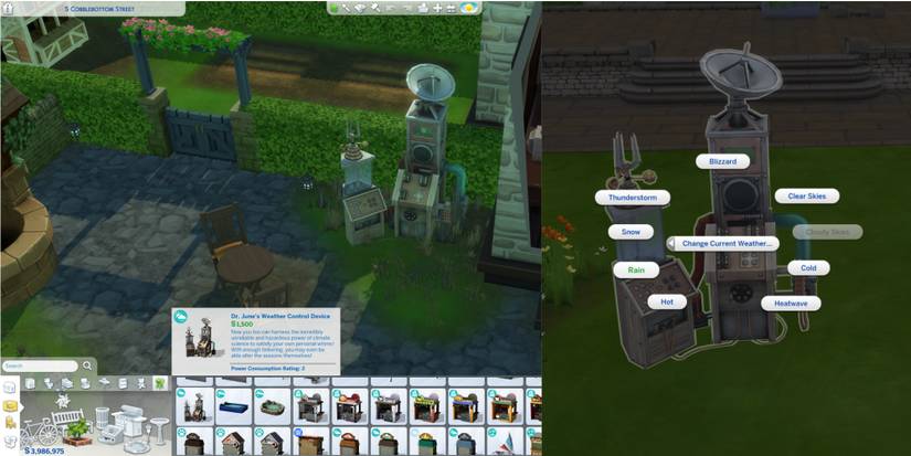 dr june's weather control device's location amd hpw to use it in the sims 4