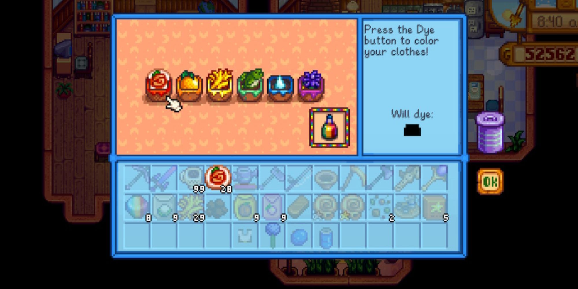 dyeing clothes stardew valley