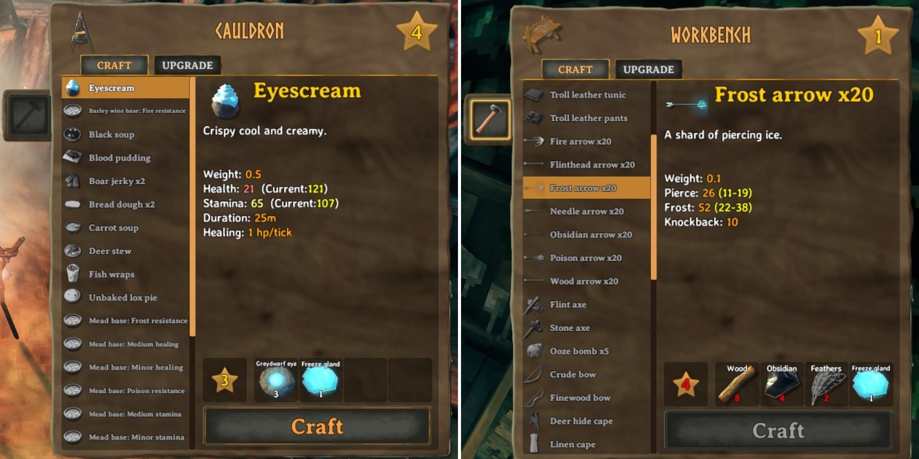 eyescream and frost arrows valheim