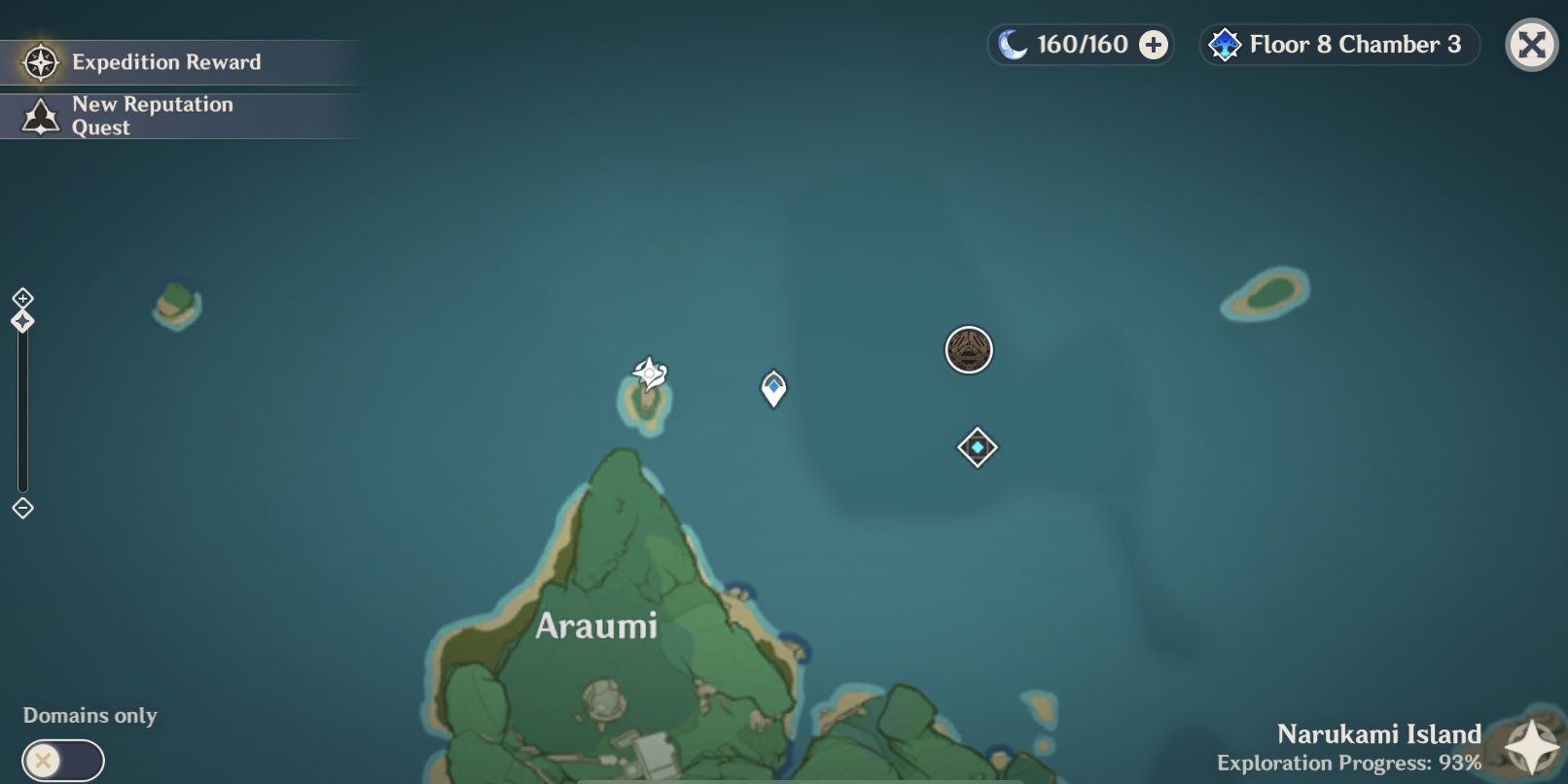 map of the narukami underwater teleport in genshin impact