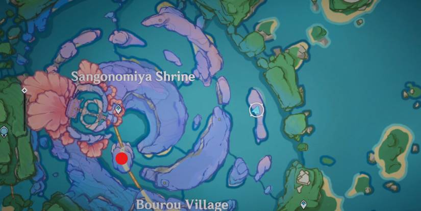location of timer for the sangonomiya variant of the lightning bottler commission in genshin impact map