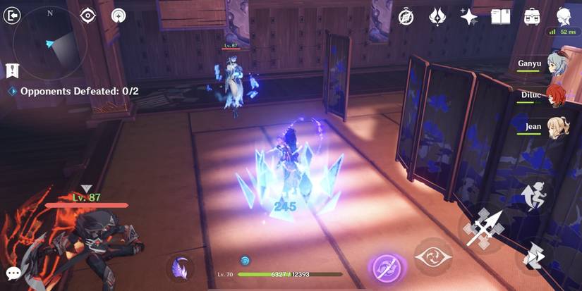 raiden shogun with fatui agent and mirror maiden from genshin impact