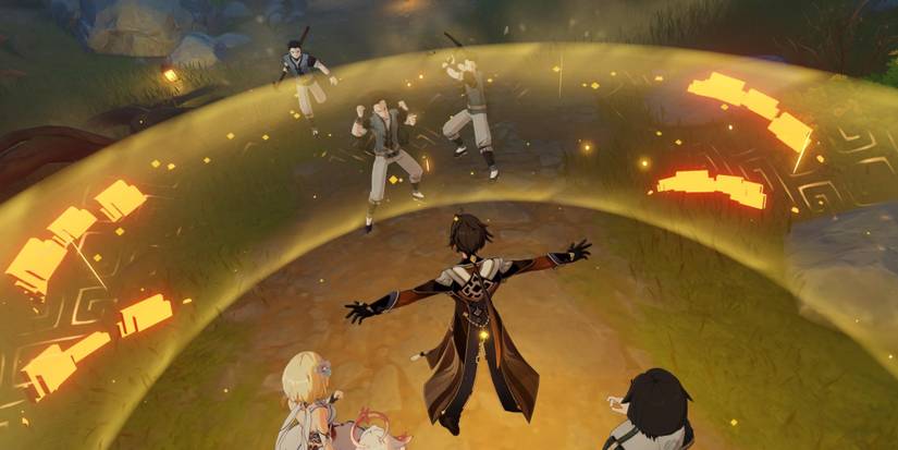 zhongli shielding during genshin impact story quest