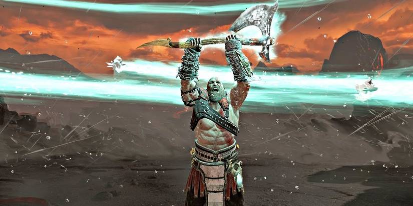 god of war kratos using runic attack 