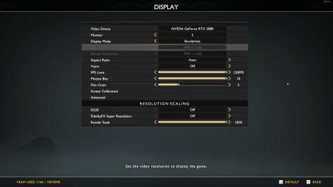 god of war pc display menu