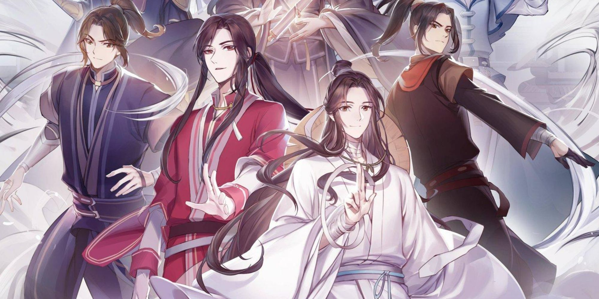 Five characters from Heaven's Official Blessing posing