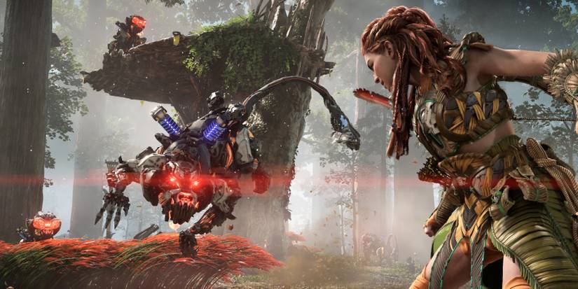 horizon forbidden west zero dawn guerrilla games future press official strategy guide machines 40+