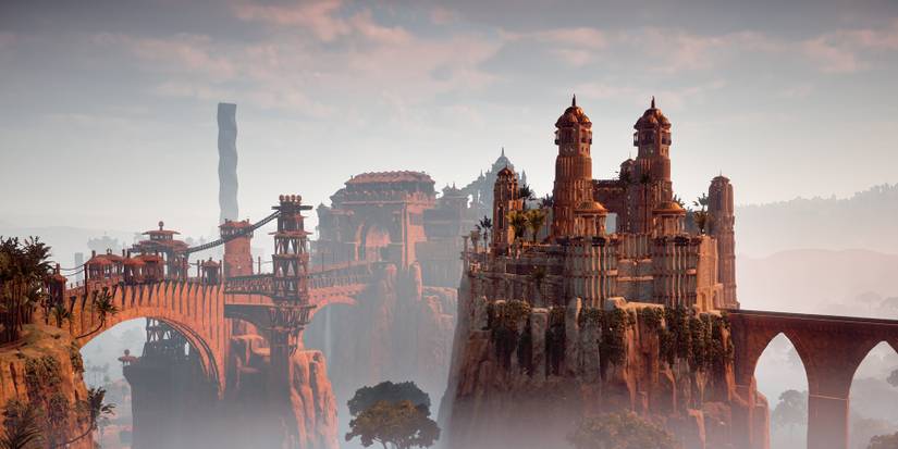 horizon zero dawn city of the sun meridian carja settlement